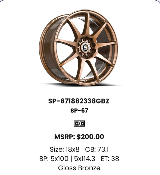 BNIB - SPEC-1 RACING - SP-67